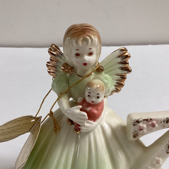 Josef Originals Birthday Angel Seventh Year 7 Green Doll, Tag, Sticker - Picture 2 of 10